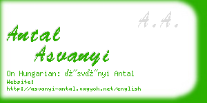 antal asvanyi business card